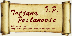 Tatjana Poslanović vizit kartica
